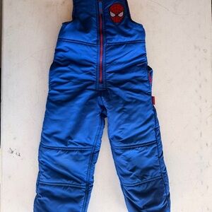 Kids Blue Overalls with Spider Patch